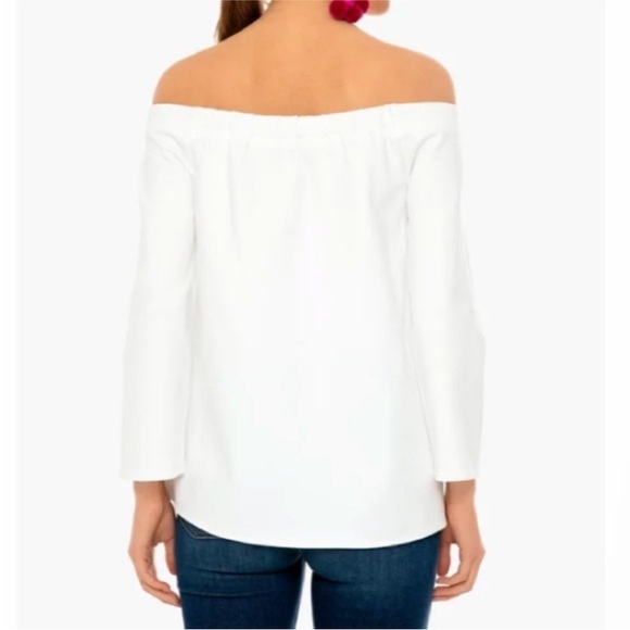 Tuckernuck Miranda Off Shoulder 3/4 Length Top White NWOT XS - Picture 10 of 13